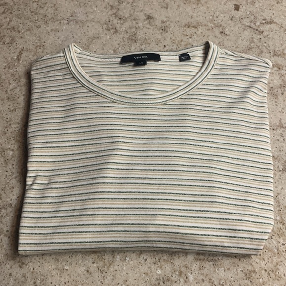NWOT Vince Slub Stripe Long Sleeve Crew T-Shirt Size Large - Picture 6 of 8